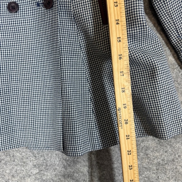 Kids Vintage Holt Renfrew Houndstooth Burgundy Collar Academia Coat 6 - Picture 9 of 16
